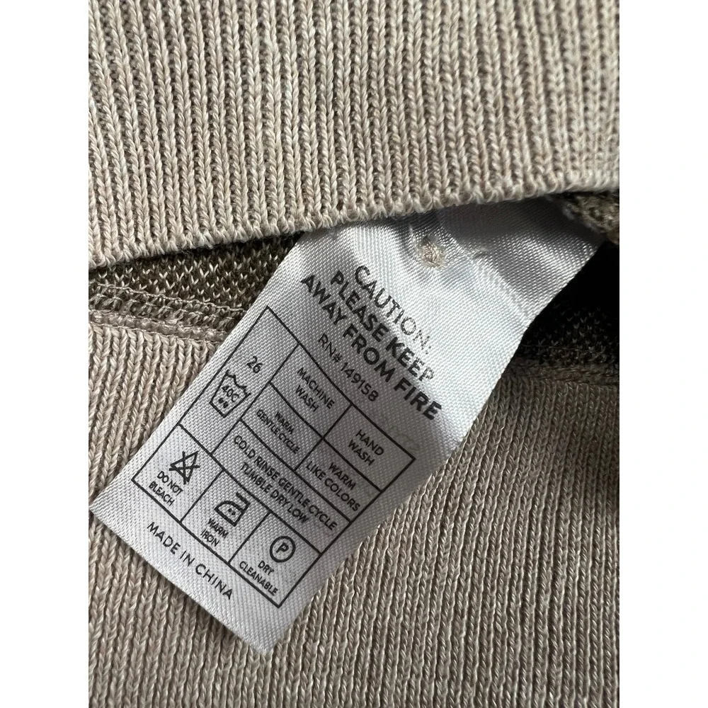 Craft + Flow Knit Polo Boys M Taupe Branson Geometric Diamond Sweater